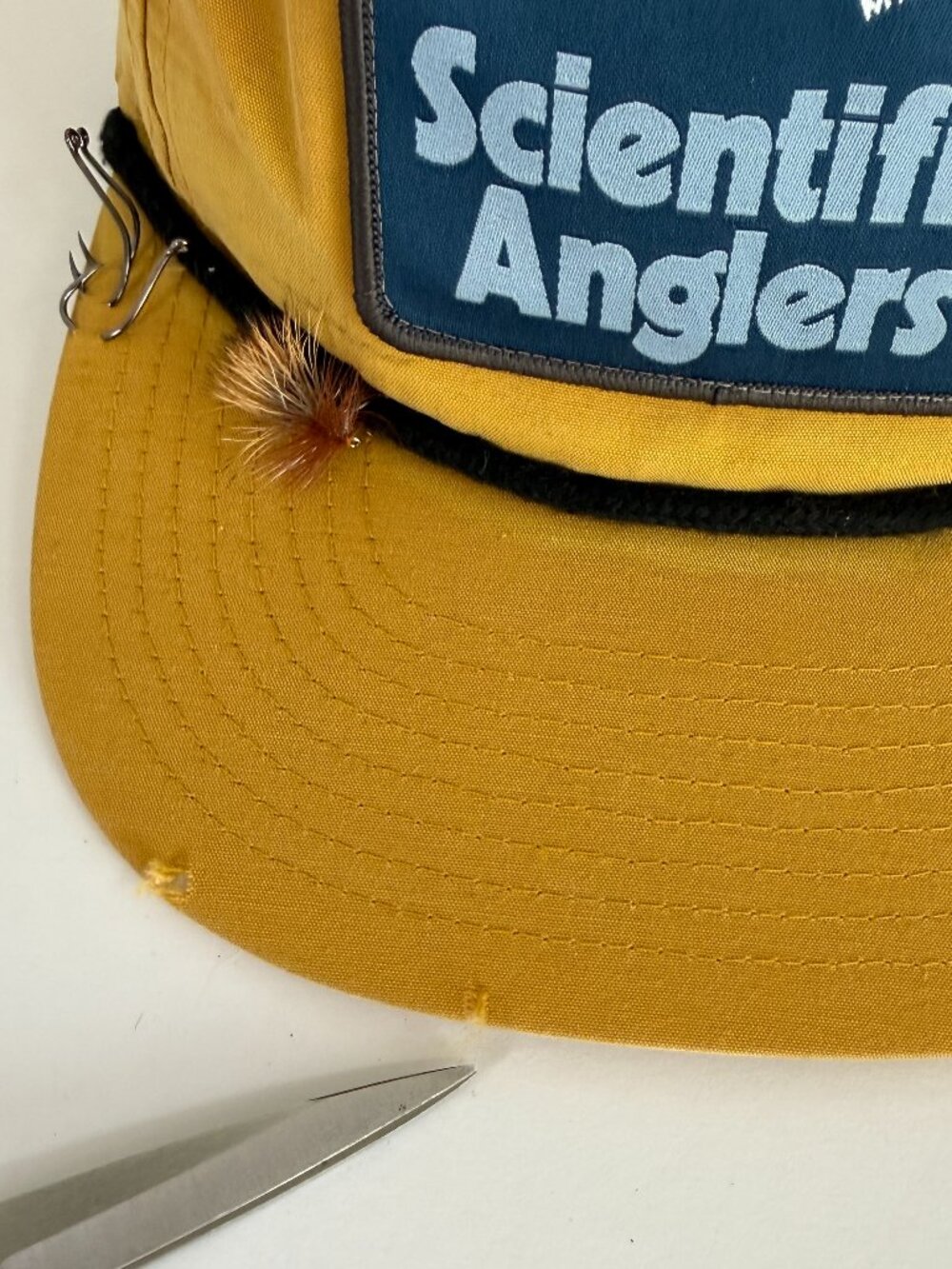 Scientific Anglers Mustard Yellow Flat Brim Retro Hat - Picture 3 of 7